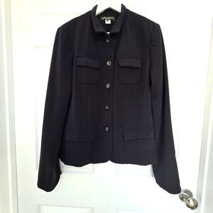 Eddie Bauer Blazer Jacket Women's 10 Black Dark Academia Causal Classic